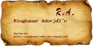 Ringbauer Adorján névjegykártya